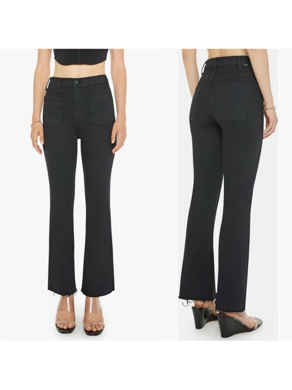 Mother The Hustler Patch Pocket Ankle Flare Jeans in Not Guilty 24